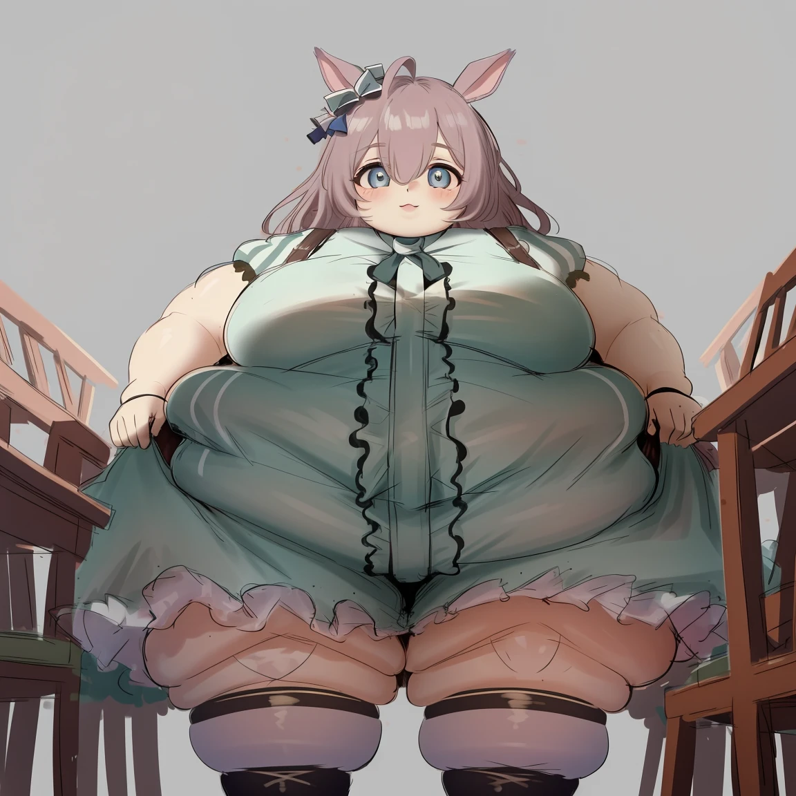 (masterpiece), HD Quality, (perfect eyes), (best quality), (highly detailed), big cheeks, obese body, cute