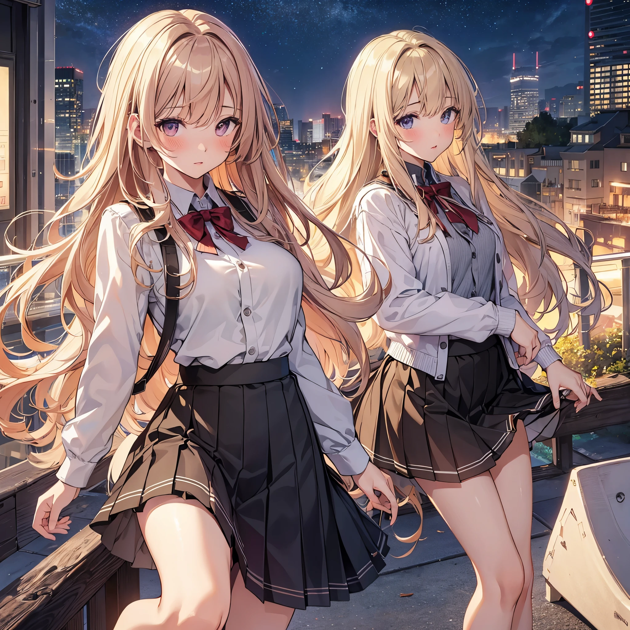 Highly detailed CG Unity 8K wallpaper, highest quality, super detailed, masterpiece, realistic, photo realistic, Highly detailed cute girl, 20-year-old, (((do it yourself skirt lift))), (lift it yourself), panties , panties focus, blush, parted lips, looking at the viewer , half body shot , (crowd), (crowded city) , wavy hair
