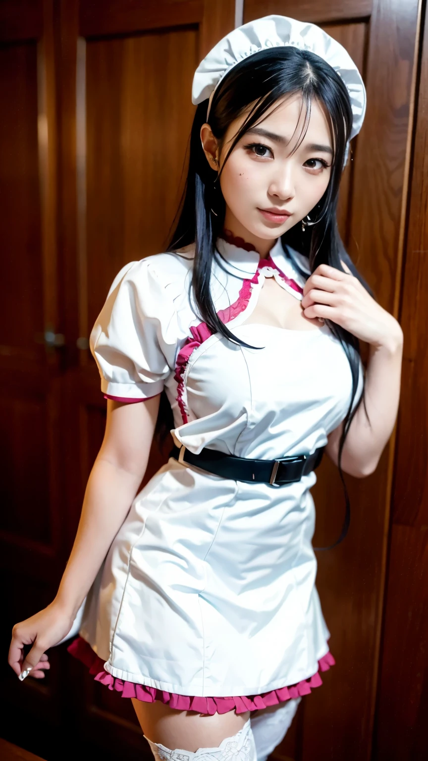 a student girl  8 ald old cute, Wet body- uniform high school , All pictures, , thin cloth silk embossed pattern, short skirt silk, (huge ，cleavage),, white pink, blue ，best qualtiy，tmasterpiece，ultra high resolution，（Real-sense：1.4），RAW photogr，（True skin texture：1.3），（filmgrain：1.3），（Selfie angle），1个Giant Breast Girl，Beautiful eye and face details，tmasterpiece，Best quality at best，exposing thighigchest and big  ，The chest  more exposed，detailed hair，above looking down,short dress,Super big eyes,Detailed face,shiny pupils, randome color, , ,  thin silk shirt, sort dress lace petticoat, full body , high heels  ,  jewery detaild, Pattern on thin shirt hanfu detailld