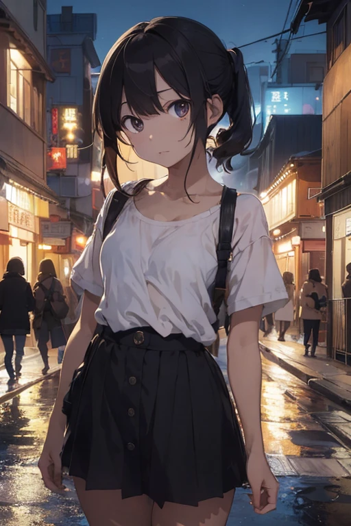 ((highest quality)), ((masterpiece)), (be familiar with), Flawless sad Whimpering dark room beautiful male性 male maleの子 cute looking down one piece Street corner at night