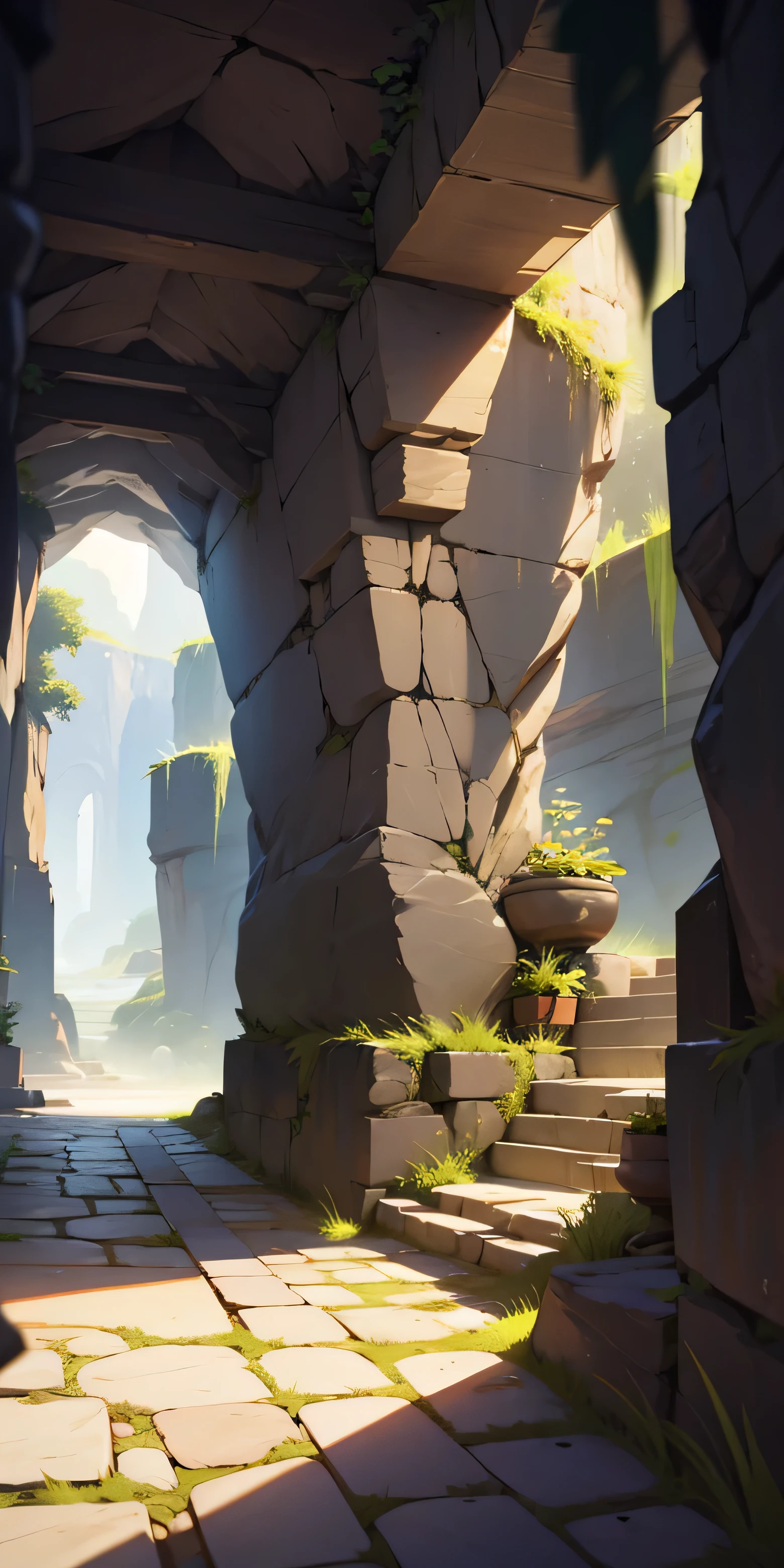 ((masterpiece)), ((manga)),((background scenery)), ((inside the cave)) , ((details in the cave)), ((isekai world)) 지하동굴, 푸른 빛
