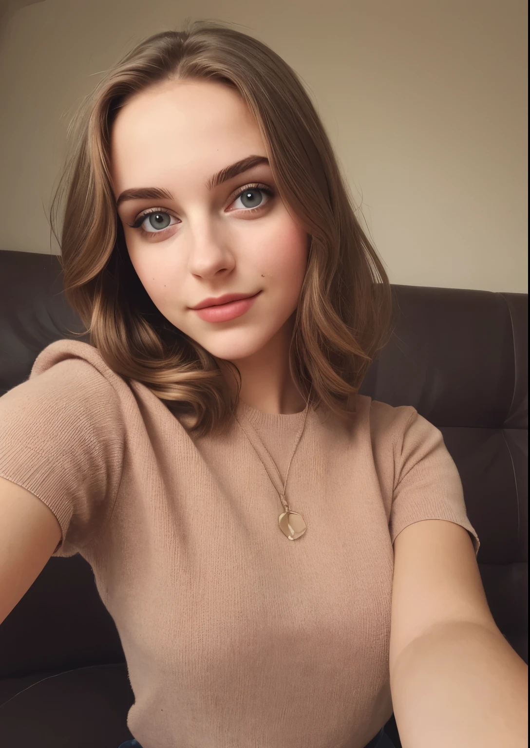 a selfie of a pretty young woman, taken with iphone camera
