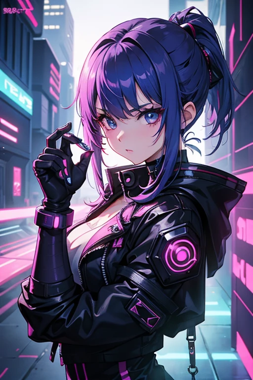 anime - style picture of a woman in a black and purple outfit, oppai cyberpunk, 2 b, 2b, seductive anime girl, best konachan anime wallpaper 4k, artgerm extremely detailed, female cyberpunk anime girl, artgerm style, 2b nier automatons, with glasses, biomechanical oppai, cyberpunk anime girl, view from above, looking from above, whole body.