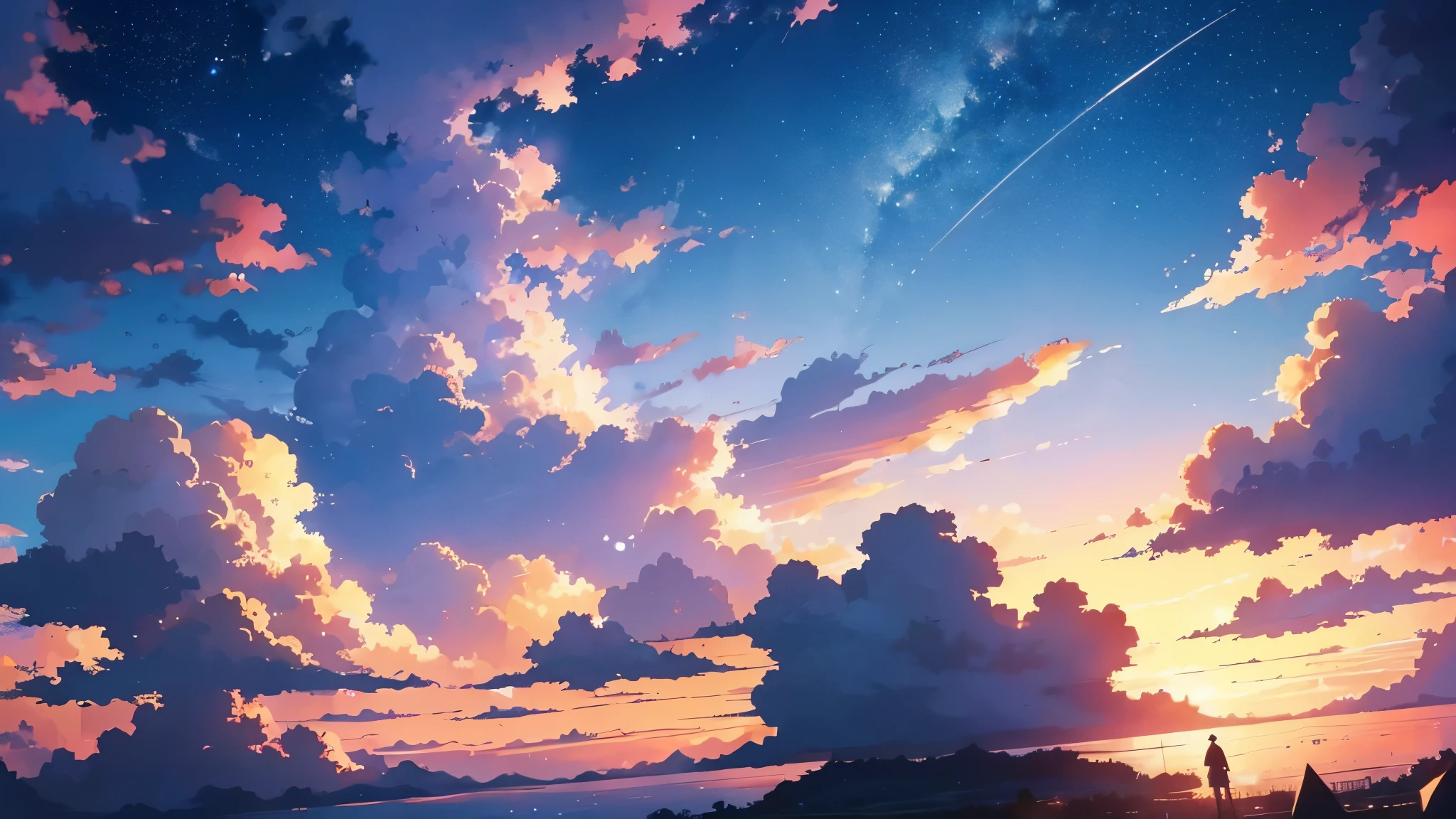 Anime Sky, Anime art wallpaper 8 K, Anime art wallpaper 4 K, Anime art wallpaper 4k, Anime wallpaper 4K, Anime wallpaper 4 k, Anime Cloud, Anime background art, 4K anime wallpaper, Cosmos Sky. By Makoto Shinkai, anime backgrounds, beautiful anime scenes