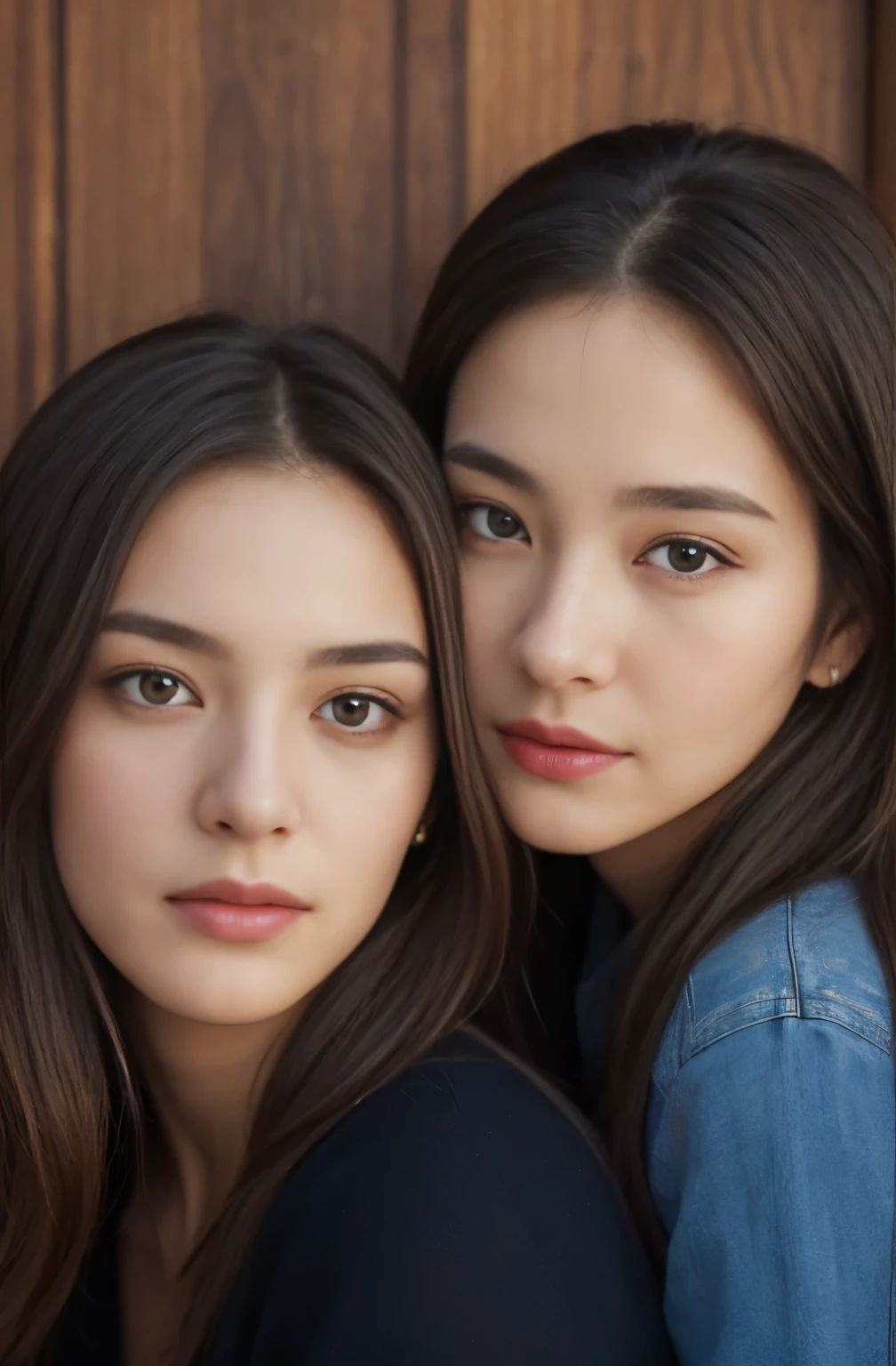 high quality, highly detailed, a stunningly photorealistic closeup portrait of two female friends of 24 years of 16 century