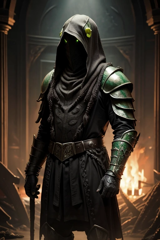 Young Man Wearing Cthulhu War Armor and Cthulhu Mask