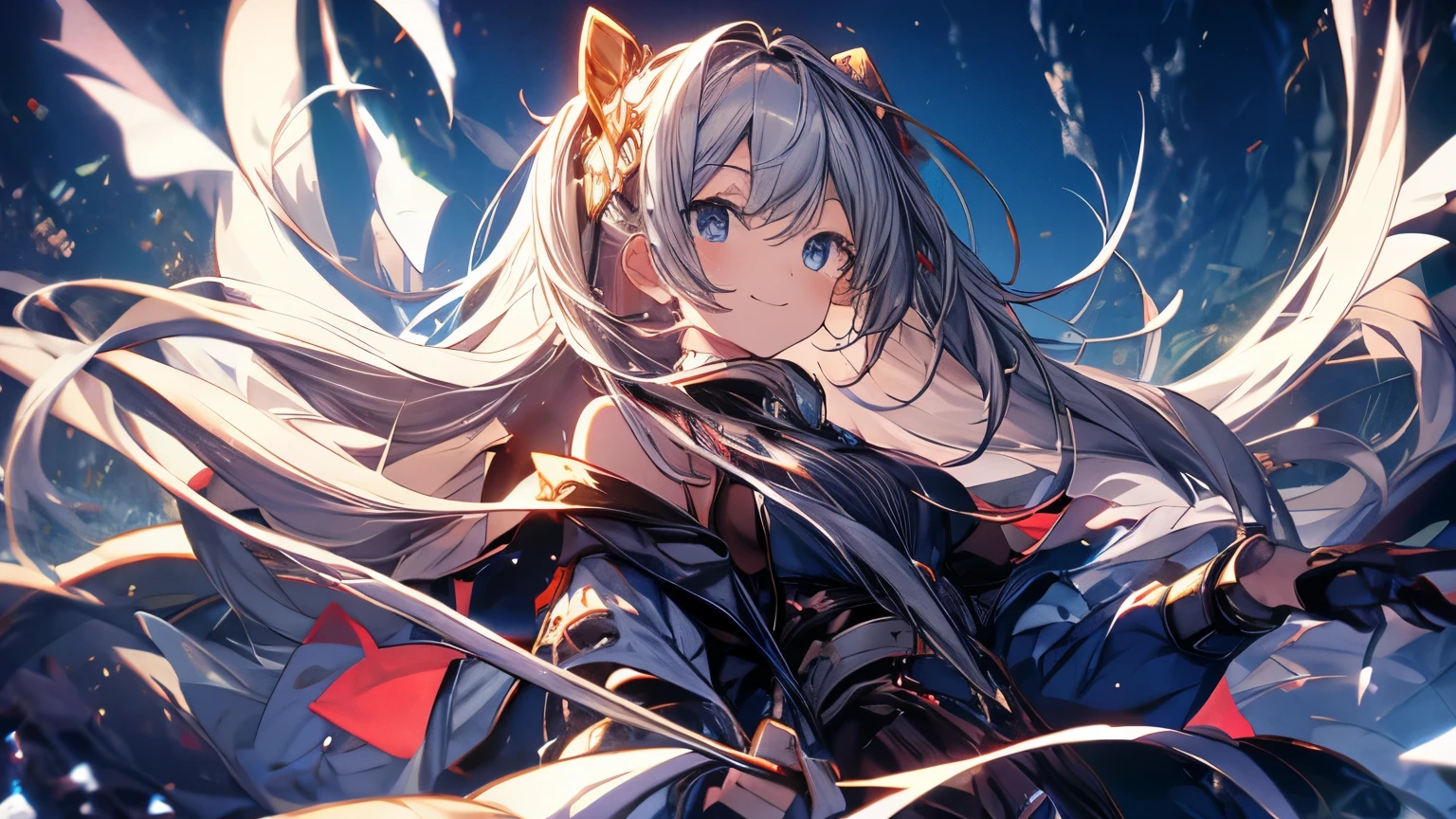anime girl smiling, masterpiece, best quality, high quality