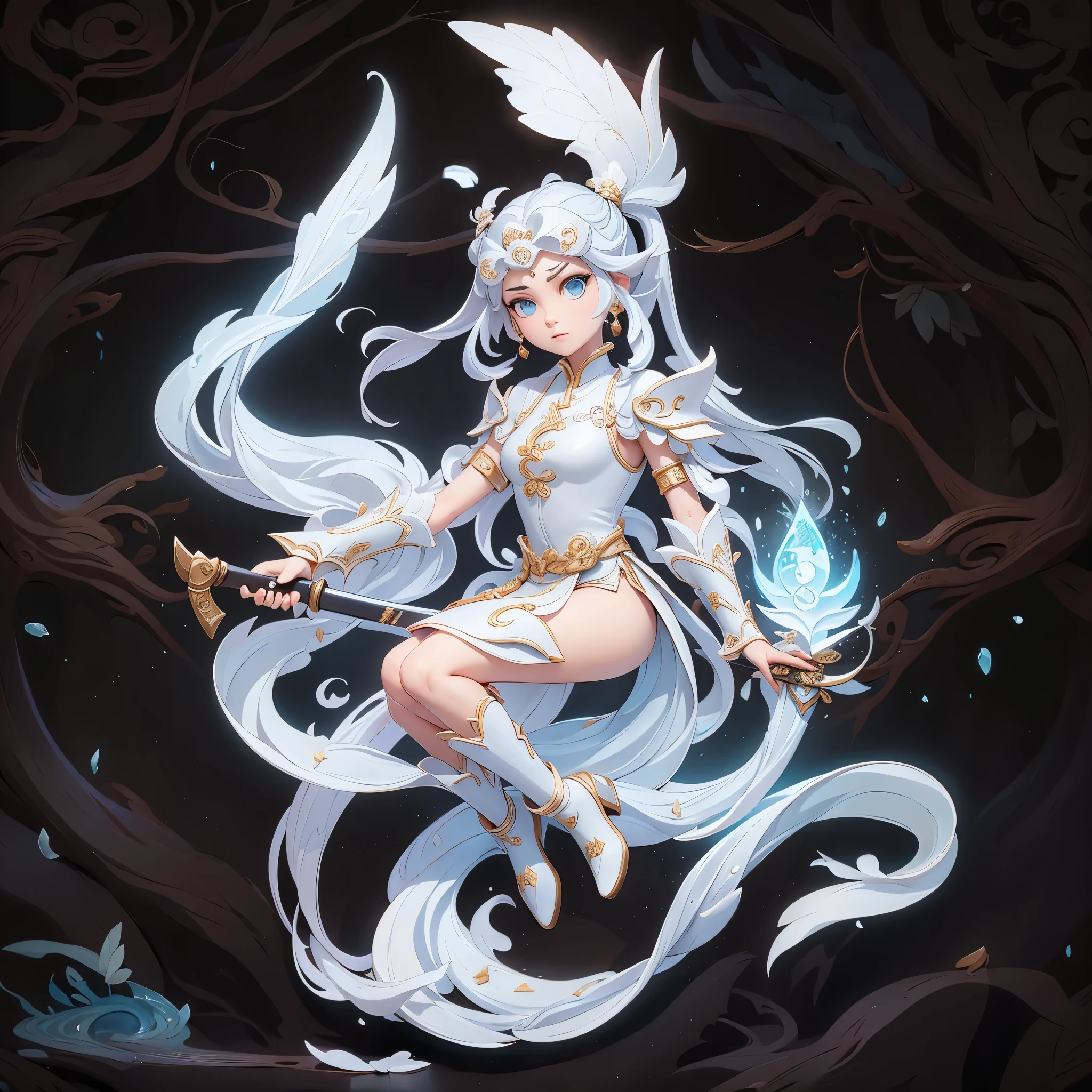 (best quality, highres, ultra-detailed, realistic:1.37), sorceress from master of the universe, beautiful face, captivating eyes, long flowing white hair, perfect body, big breast, small waist, round hips, dressed as in the cartoon series master of the universe, magical aura, glowing staff, vibrant colors, mystical landscape, dramatic lighting