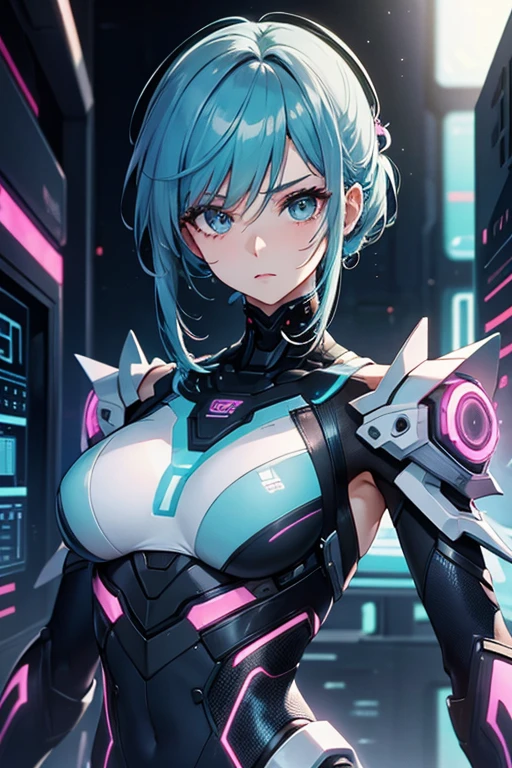 cyber punk、beautiful mature woman、Upper body、adorable、cute