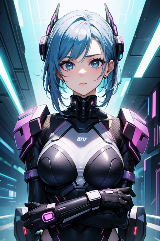 cyber punk、beautiful mature woman、Upper body、adorable、cute
