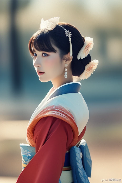 (masterpiece:1.2, highest quality), (exquisite eyes: 1.2), ((1 girl)), ((alone)), (red eyes:1.4), (exquisite eyes and exquisite face:1.3), ( beautiful and clear background: 1.2), (Very detailed CG, Super detailed, best shadows: 1.1), ((Depth of bounds written)), ((watercolor)), (They are: 1.5), (kimono: 1.3), big , bare shoulders, Flowers and petals, beautiful concept art, (white background: 0.5), (figure: 1.1), (very delicate: 1.1), (perfect details: 1.1), profile, cowboy shot,