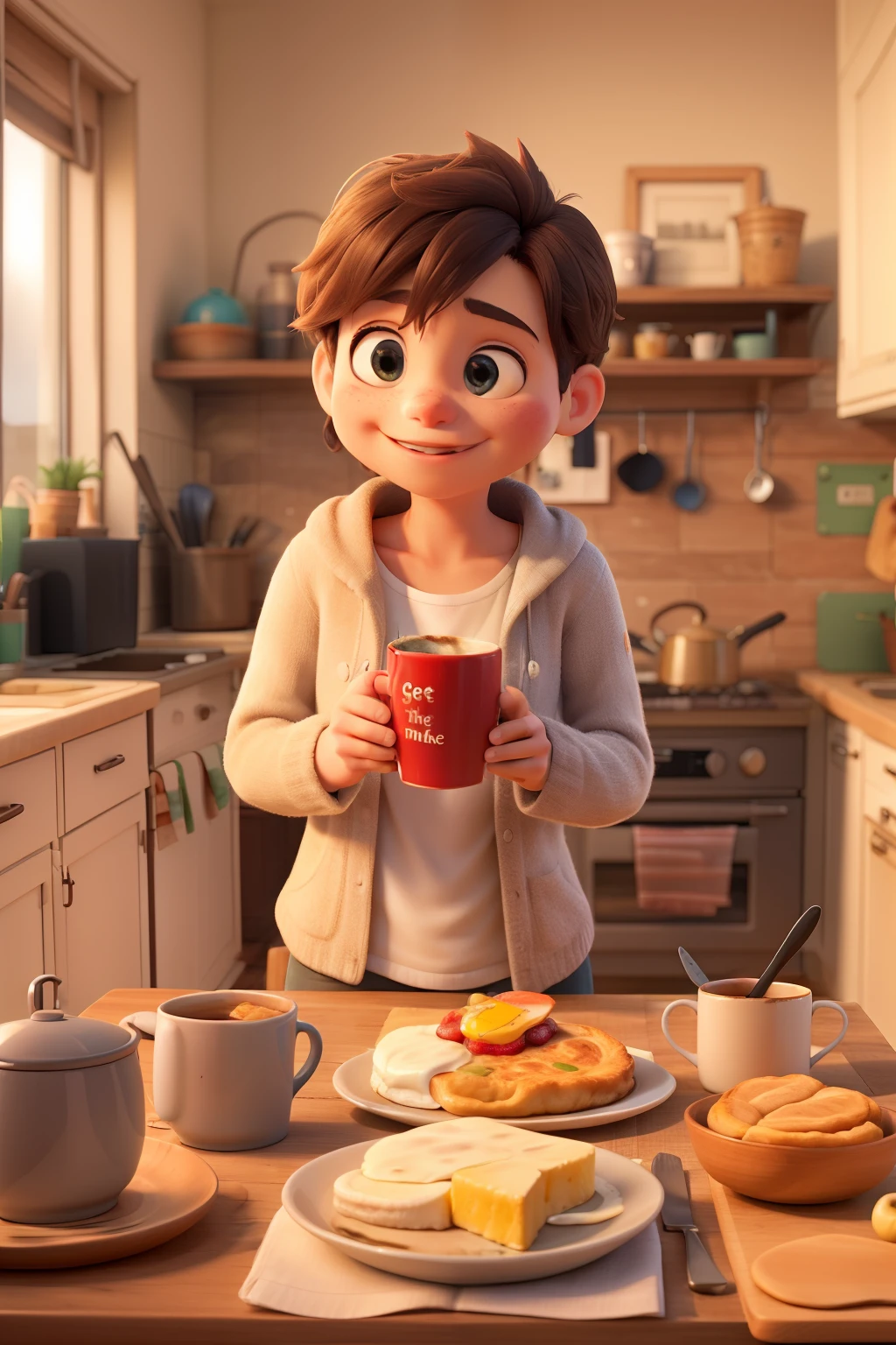 Get up in the morning and make breakfast