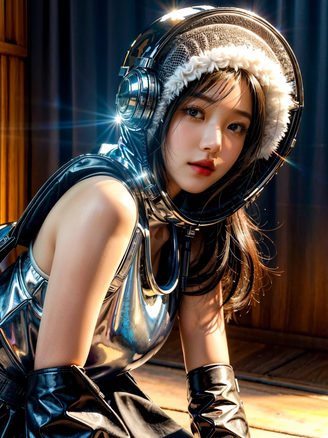 ((((Lovely,charming,enchanting,woman)))),(Top buns),((Wear a hood,Dressed in,Wear a miniskirt,Wearing a backpack)),((wearing boots,Wear gloves,wearing a blade)), (((fuzzy logic, psychology, mysticism, urban gothic, Psycho astronaut, science fiction, Hi-fi, Abstract, Quasi-organic, sacred geometry, biology, alchemic, isometric drawing))), (((The most beautiful image in existence))), (masterpiece), (masterpiece), ((top quality)), ((best quality)), ((best quality)), ((High fidelity)), ((最high resolution)), ((high resolution)), ((Super detailed)), (((Detail enhancement))), ((深入meticulous)), Unified 8K, Unreal 8k, octane rendering, awe-inspiring, thrilling, human development report, ultra high definition, human development report, Full HD, meticulous, complex, Intimate, meticulous入微的, Award-winning, (((The most beautiful artwork))), photon mapping, Ray tracing, film grain, depth of field