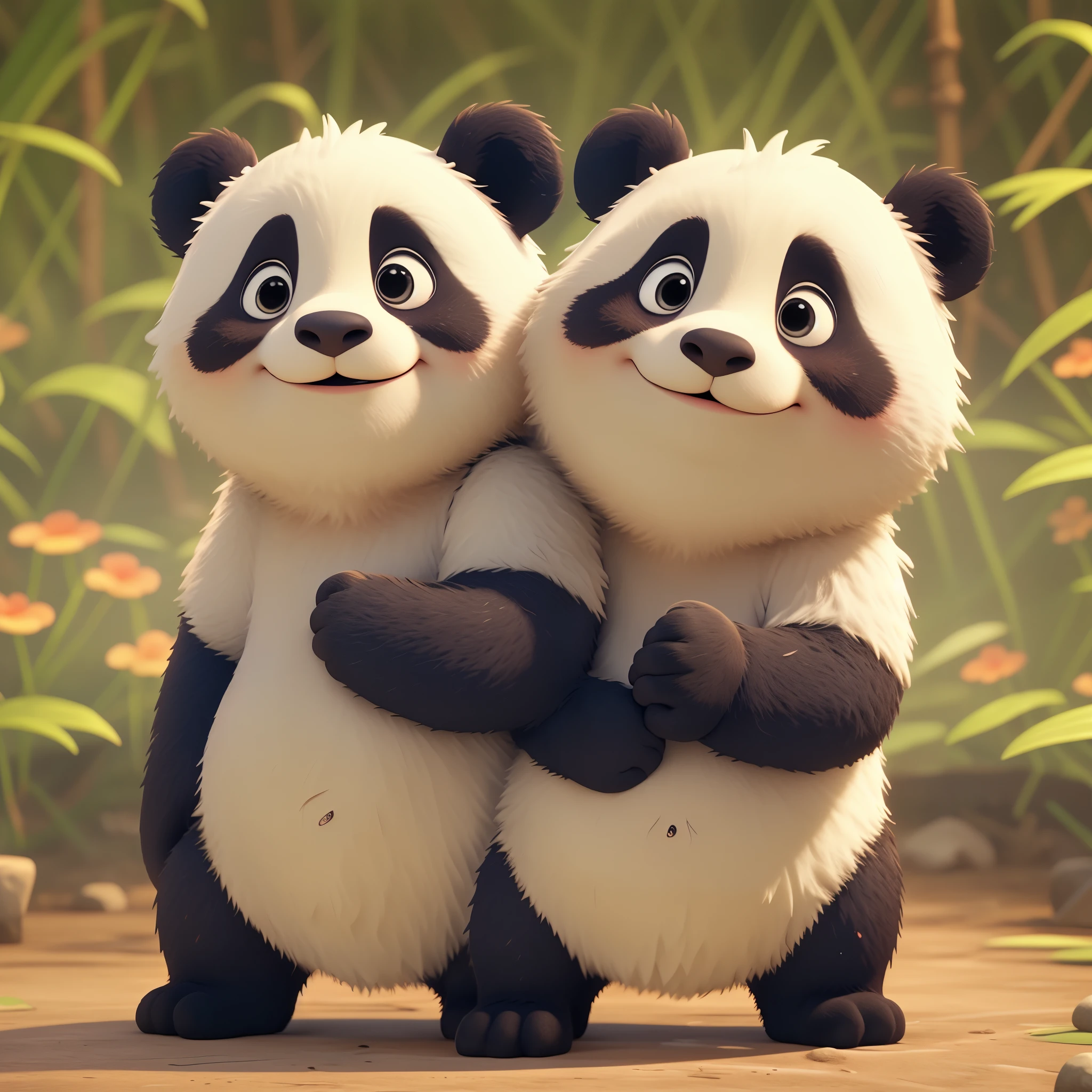 panda,cartoonish style,Furry animals,sleepy-eyed,Lovely。