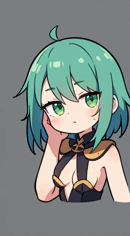 highest quality, Highest image quality, masterpiece, tamaki, green hair, green eyes, mole under eye