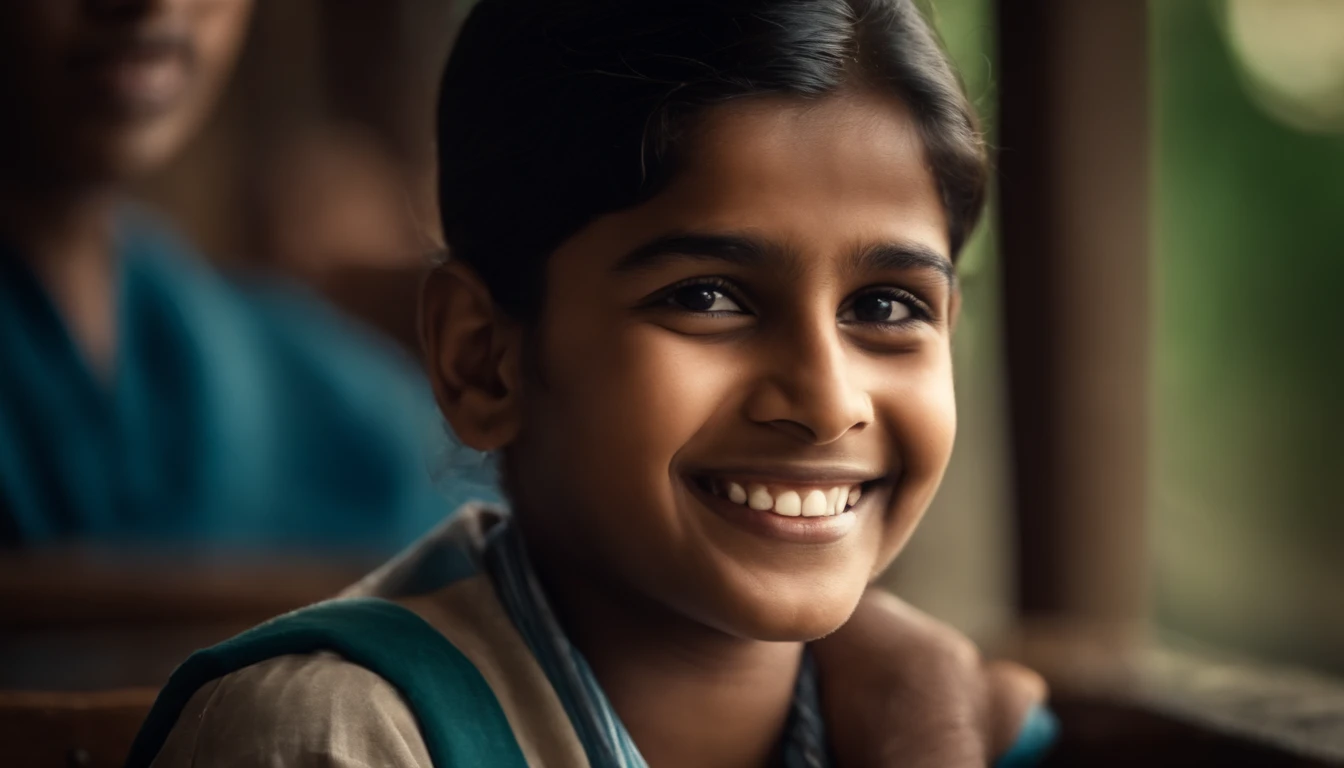 Indian School topper smiling