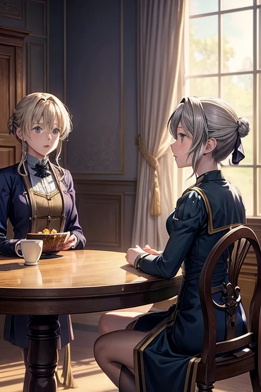 Several people sitting at a table in a room, Violet Evergarden, Today's featured anime stills, Screenshots from animated movies, Animation movie screenshots, anime film still, animation stills, animation still frame, in animated movies, 官方animation stills, Still from TV animation, animation still frame, anime scene, 2 0 1 9 animation screenshots