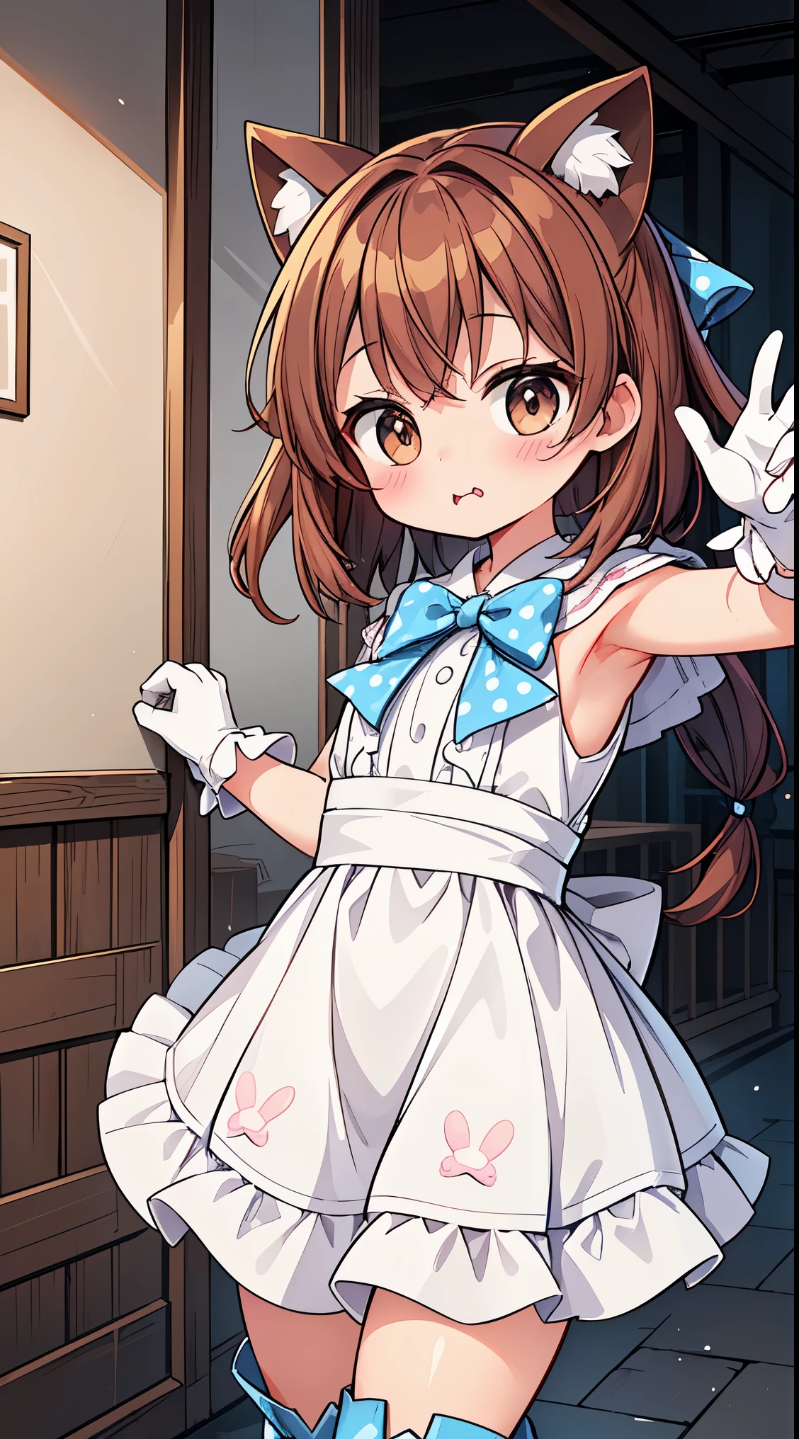 ultra-detailed, high resolution,(incredibly absurdness) ,extremely detailed CG unity 8k wallpaper, ((masterpiece)), ((top-quality)),
BREAK, (Cute:1.5),(Chibi:0.5),(kawaii:2.0),(:2.0),(7 girl),(Solo:1.65),BREAK, (flat chest:1.2,), Clear skin, Beautiful skin, Shy, One beautiful ,Colossal tits(Hair Bow, reddish brown hair, Twin-tailed:1.2), (Brown eyes, long eyelashes, Double eyelids: 1.4), Shiny skin, BREAK, Star \(symbol\, (gloves, White Gloves:1.3), (bug, Dress,polka dot:1.3) , Looking at Viewer,(long boots:1.2),
BREAK,
country style, western-inspired clothing, cowboy boots, denim, plaid shirts, rustic accessories, earthy colors, casual comfort
BREAK
brutalist art, raw concrete, geometric forms, architectural sculptures, bold textures, industrial aesthetic, unadorned surfaces
BREAK
scientific discoveries, technological innovations, cutting-edge research, modern advancements, futuristic designs
BREAK
Victorian patterns, 19th-century designs, ornate motifs, intricate details, historical influence, decorative art, lavish aesthetics
BREAK
Illustrate a selfie-style image, capturing a personal moment, casual expressions, and a sense of candidness
BREAK
Illustrate a gravity controller, with the ability to manipulate gravitational forces, bending the laws of physics to their will
BREAK
Design a black-and-white image, emphasizing tones, contrasts, and textures without the distraction of color
BREAK
Illustrate the ruins of an ancient castle, with crumbling walls, mysterious passageways, and a sense
BREAK,wakame,wakame,wakame,(Cowboy Shot:1.4),
BREAK,(Blurry background:1.3),(absurderes, hight resolution, Super Detail Art),cel shading,Clear Color, Lonely optical effect, Beautiful pictures, Bright glow, mystic atmosphere,(Close-up of girl:1.1), Mystical light particle effect,manga influence, clean line drawings,
