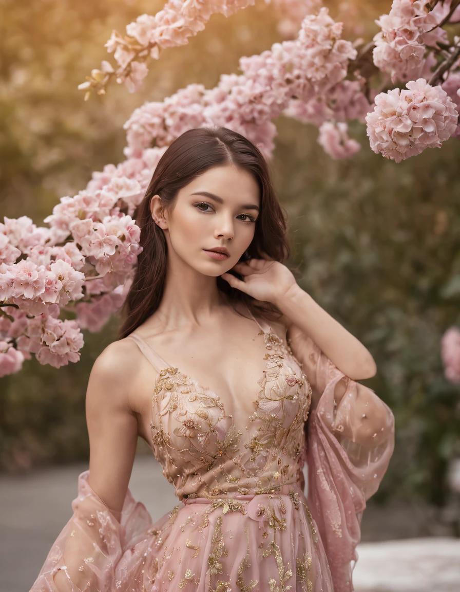 Amidst a vibrant, bustling city, a girl blossomed like a rare flower, her charm captivating the busy streets. Her unique sense of style blended modern trends with timeless beauty, leaving an indelible impression on all who encountered her, high shine and glow, neon multicolor art
