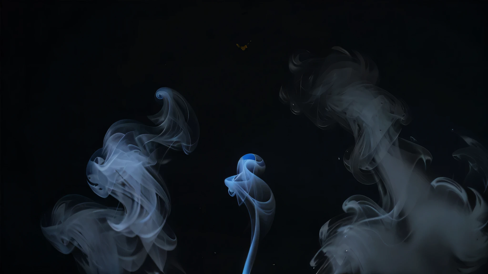 Blue smoke, black background