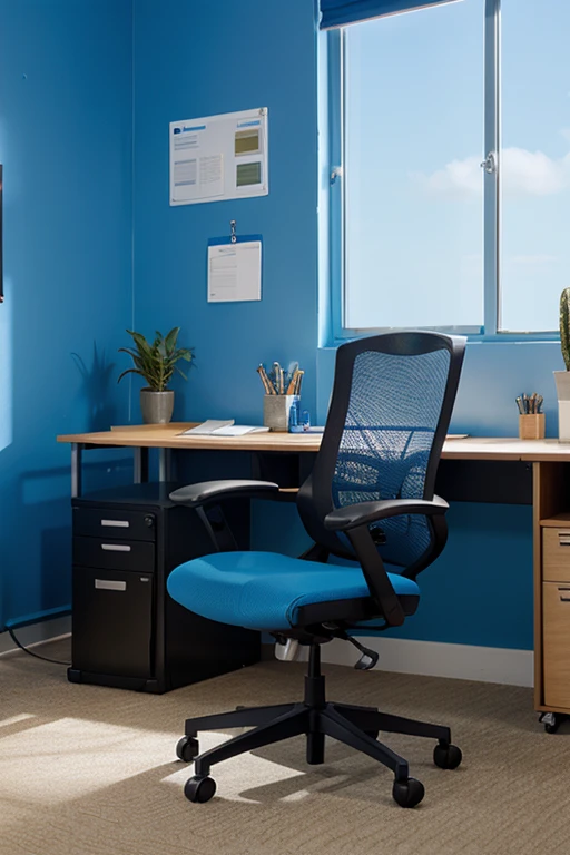 blue background office
