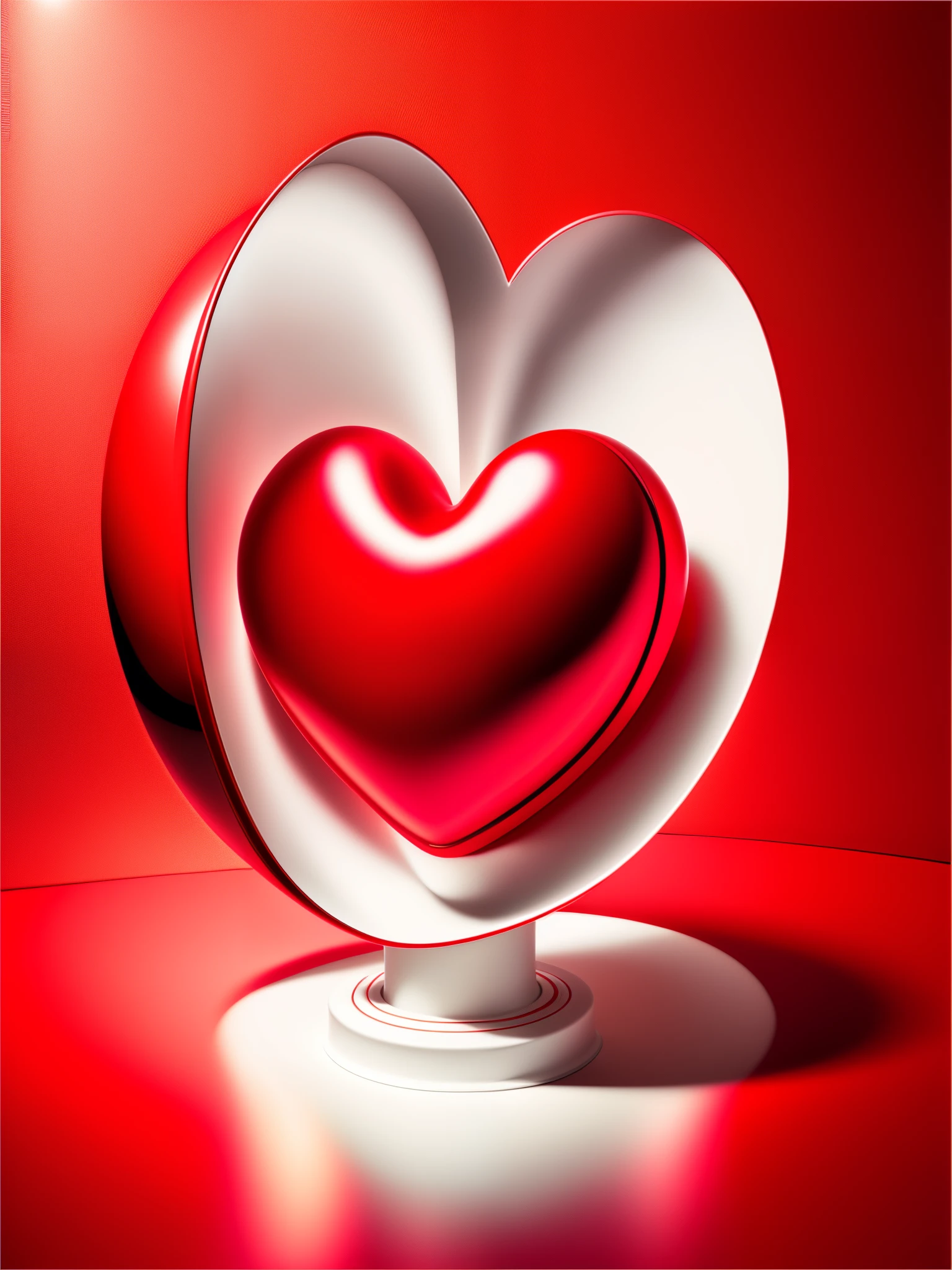 Commercial photography, Harper's Bazaar cover, Mario Testino's red heart, white background, product view, bright environment, studio lighting, OC, rendering, super detail, platform, professional photography, surrealism, movie lighting, high detail, ultra high definition - ar 3:4-s 750- q 2,