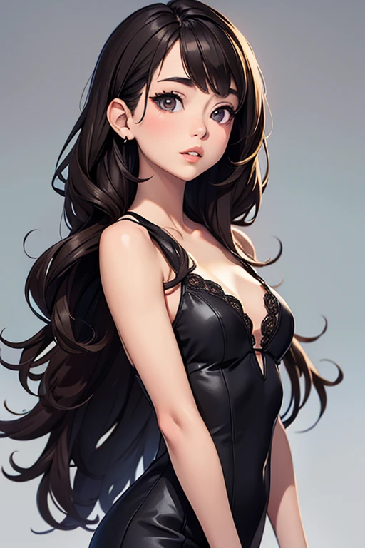 (1 girl), (masterpiece: 1.3), (beautiful: 1.2), (high quality: 1.2), (finely detailed: 1.2), (beautiful eyes: 1.5), beautiful girl, blue eyes (bright eyes: 1.2), dark hair, shiny hair, fair skin, shiny skin, alone, embarrassed, black lingerie (lingerie: 1.3), full body, excellent anatomy, sensual pose, cute hands,