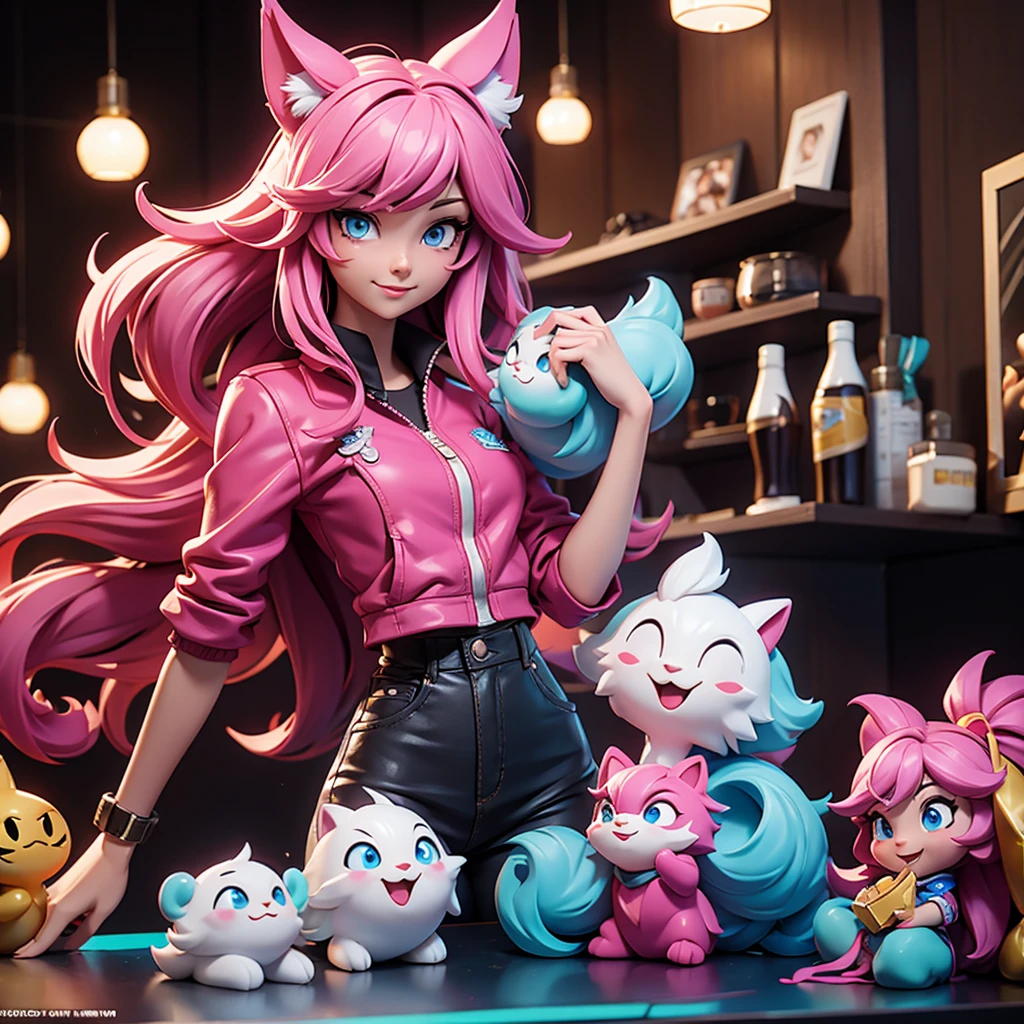 Q version of League of Legends Ahri figure on the table