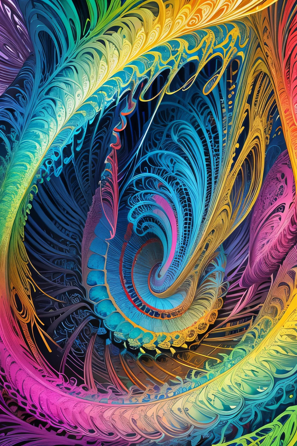 masterpiece, no people top quality, best quality, official art, beautiful and aesthetic:1.2), extreme detailed,(fractal art:1.3),colorful,highest detailed, (spiral:1.4), DNA