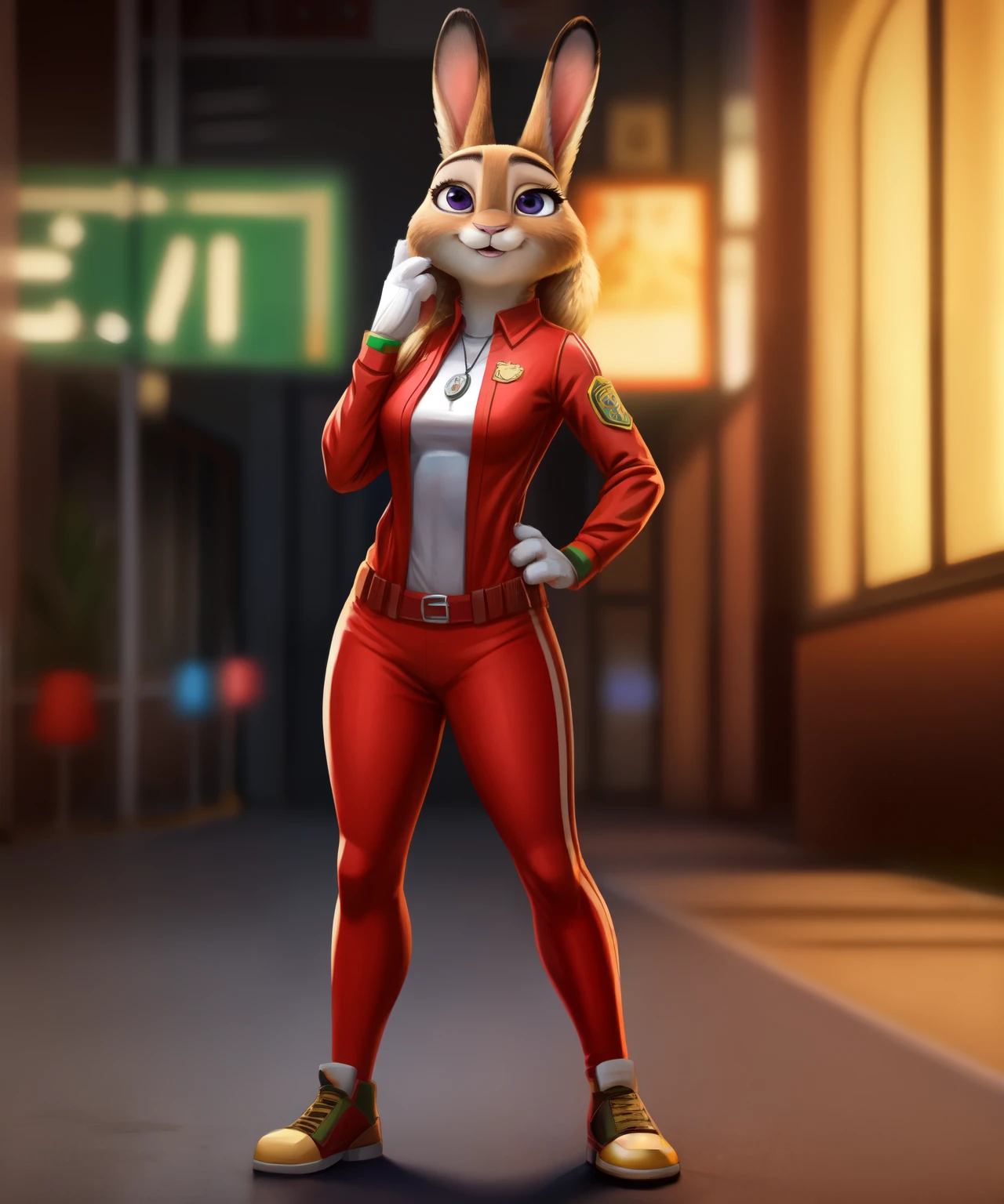 Cassie Lang as an Zootopia female rabbit, full body view