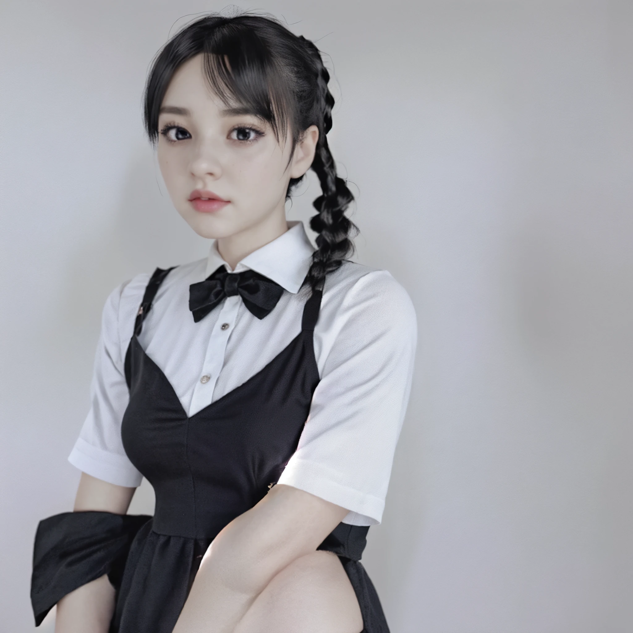 Wednesday Addams ,11 years old,Sexy girl in black sexy lace lingerie with lace tights,pale skin