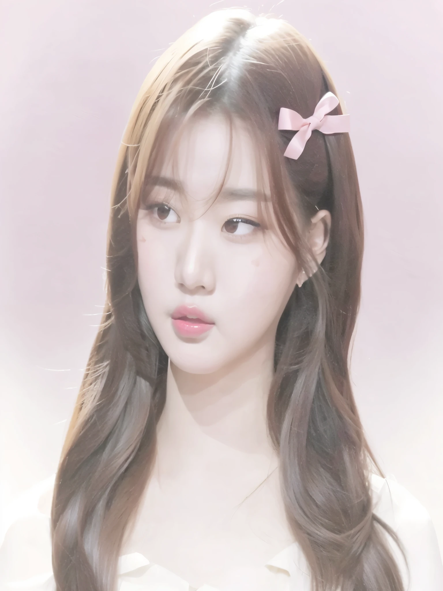 Foto arafed de una mujer con cabello largo y un lazo en el cabello., wonyoung, mirada inocente, Jang wonyoung, wonyoung ive, dos veces, retrato de jossi de blackpink, lee ji - eun, lee ji-eun, Look of joy, tzuyu from dos veces, cinta, de mi parte