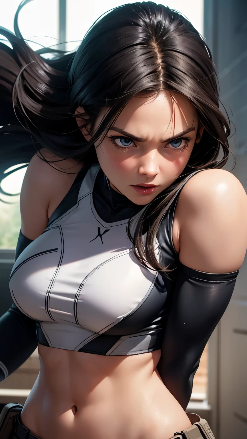 (best quality), (high detail), (perfect body), (marvel comics), (x-23), (wolverine), (Laura Kinney), (1girl), (the xmen), beautiful X-23 from marvel comics, (marvel), (superhero), HDR, 4k, 3D