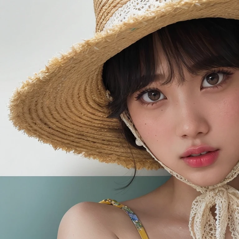<lora:Smile_Laughing_Adjuster:-2>,1girl,(face focus:1.3),
1girl, (watermelon:1.2), solo, hat, fruit, straw hat, food, striped, braid, holding, twin braids, looking at viewer, overalls, holding food, blurry background, black hair, striped shirt, blurry, holding fruit, upper body, shirt, black eyes, tank top, bangs, twintails, long hair, teeth, realistic, sun hat
black hair,pink_background,sweet atmosphere,love,
(PureErosFace_V1:0.8),(ulzzang-6500:0.3),(red lipstick:0.8),(detailed pupils:1.3),(aegyo sal:1),((puffy eyes)),
(film_grain:1.4),RAW,highres,(1 girl,solo:1.6),(detailed face:1.2),(gorgeous beautiful cute Korean woman:1.3),(kpop idol, korean beauty, korean mixed),(small head),((perfect eyes)),((perfect face)),(details:1.4),(high detailed skin:1.2),
(extremely detailed CG unity 8k wallpaper),photo of the most beautiful artwork in the world,trending on ArtStation,trending on CGSociety,Intricate,High Detail,Sharp focus,dramatic,
volumetric lighting,rim lighting,two tone lighting,cinematiclighting,rim lighting,light particles,sunlight,