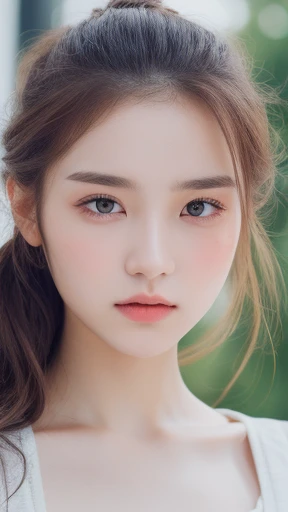 ((Best quality, 8k, Masterpiece :1.3)), 1girl, Pretty woman with emphasizing slender abs :1.3, (random hairstyles :1.2), Oversized tank top :1.2, Ultra-detailed face, Detailed eyes, Double eyelid