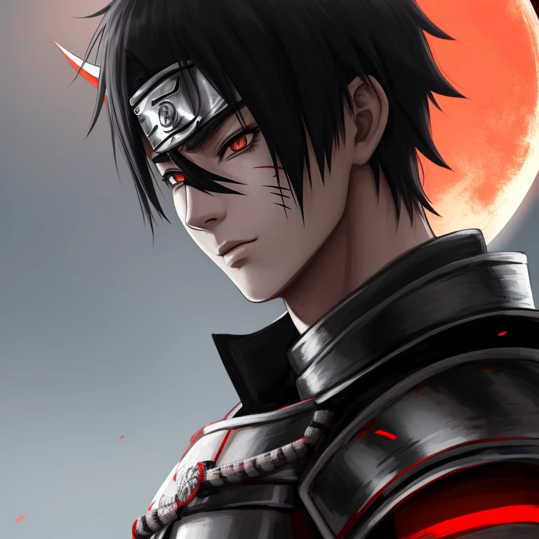 Naruto Ronin Samurai: (wearing traditional samurai armor:1.1), (short black hair:1.1), (sharp facial features:1.2),
Masterpiece, best quality, highres, your gaze, (Naruto Ronin Samurai:1.3),
sword in hand, (detailed armor:1.2), finely detailed textures, sharp focus, (cinematic lighting:1.2),
night scene, moonlight casting dramatic shadows, (dynamic angle:1.3), (eye details:1.2),
detailed facial expressions, intricate scar patterns, (detailed armor details:1.2),