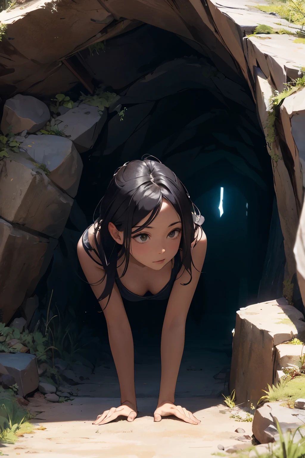 ((best quality)), ((masterpiece)), (detailed), cave inside

