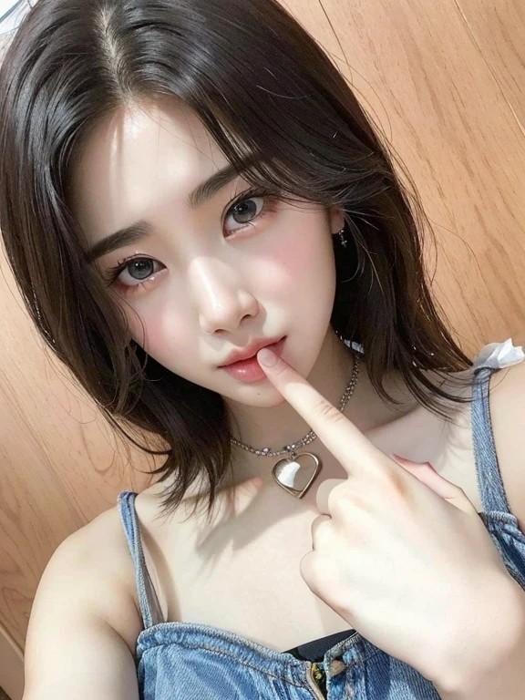 a close up of a person with a finger on a finger, cai xukun, jinyoung shin, dilraba dilmurat, ulzzang, girl cute-fine-face, with index finger, chiho ashima, sakimichan, 19-year-old girl, 奈良美智