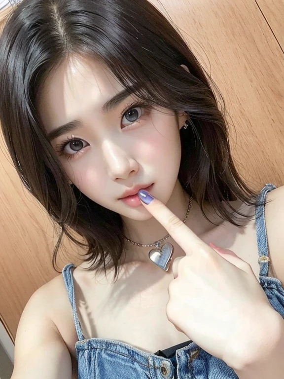 a close up of a person with a finger on a finger, cai xukun, jinyoung shin, dilraba dilmurat, ulzzang, girl cute-fine-face, with index finger, chiho ashima, sakimichan, 19-year-old girl, 奈良美智