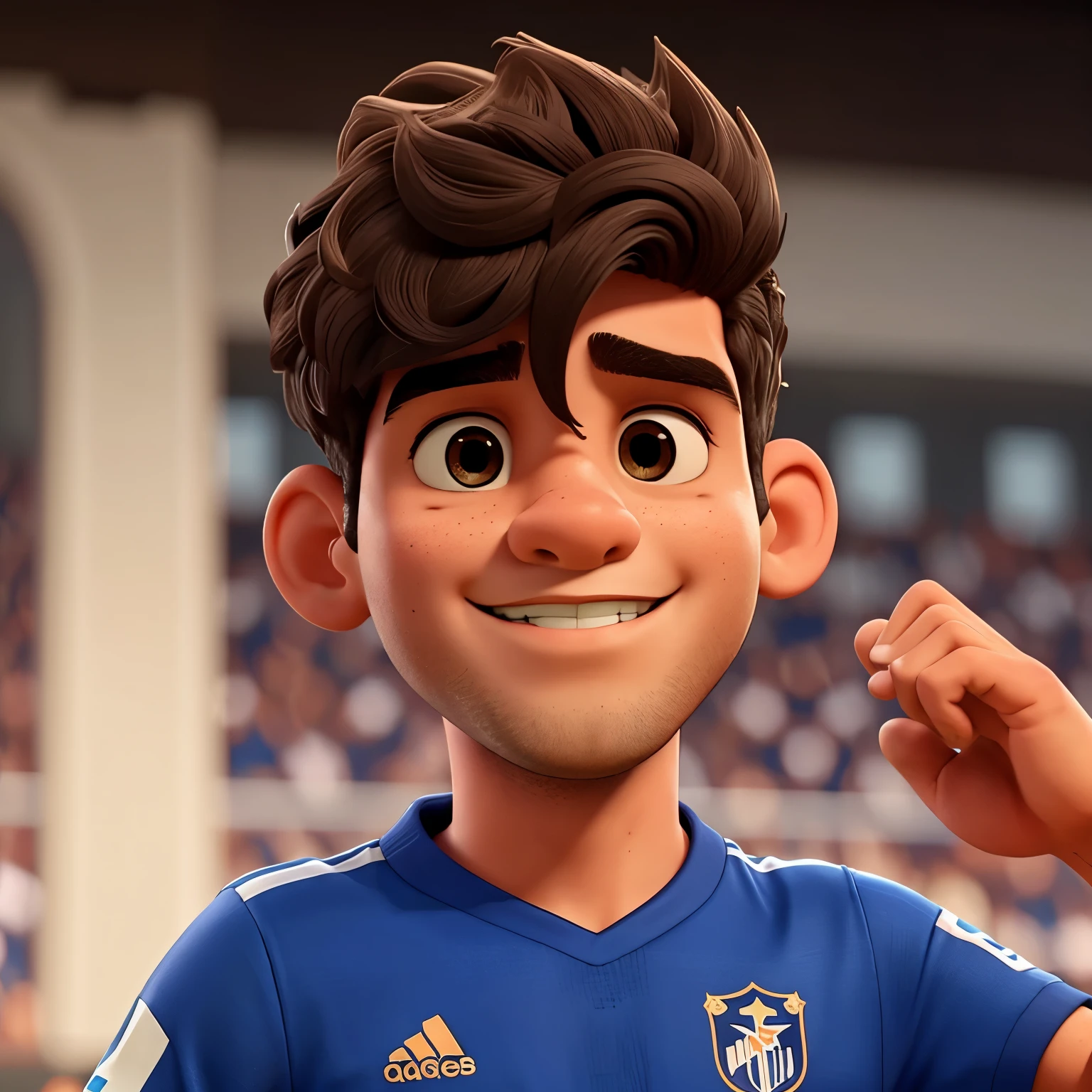 cabelo grande loiro, olhos mel, futebol