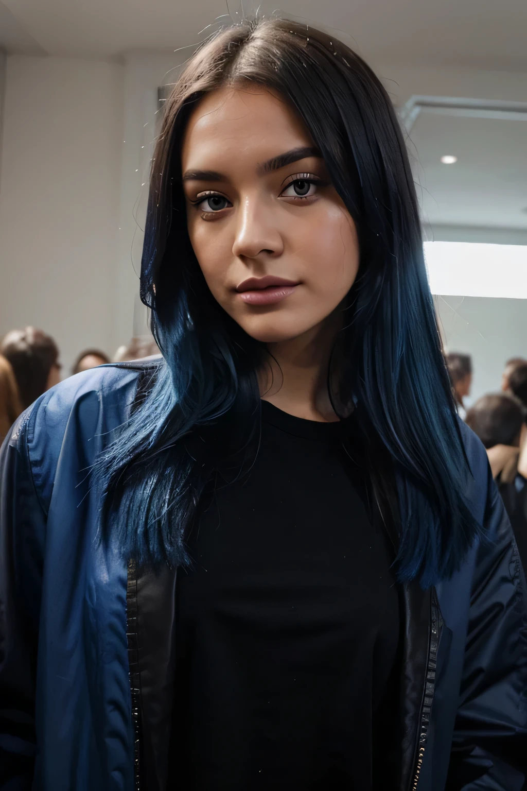 Instagram-Influencer, hellblaue Haare, Nice
