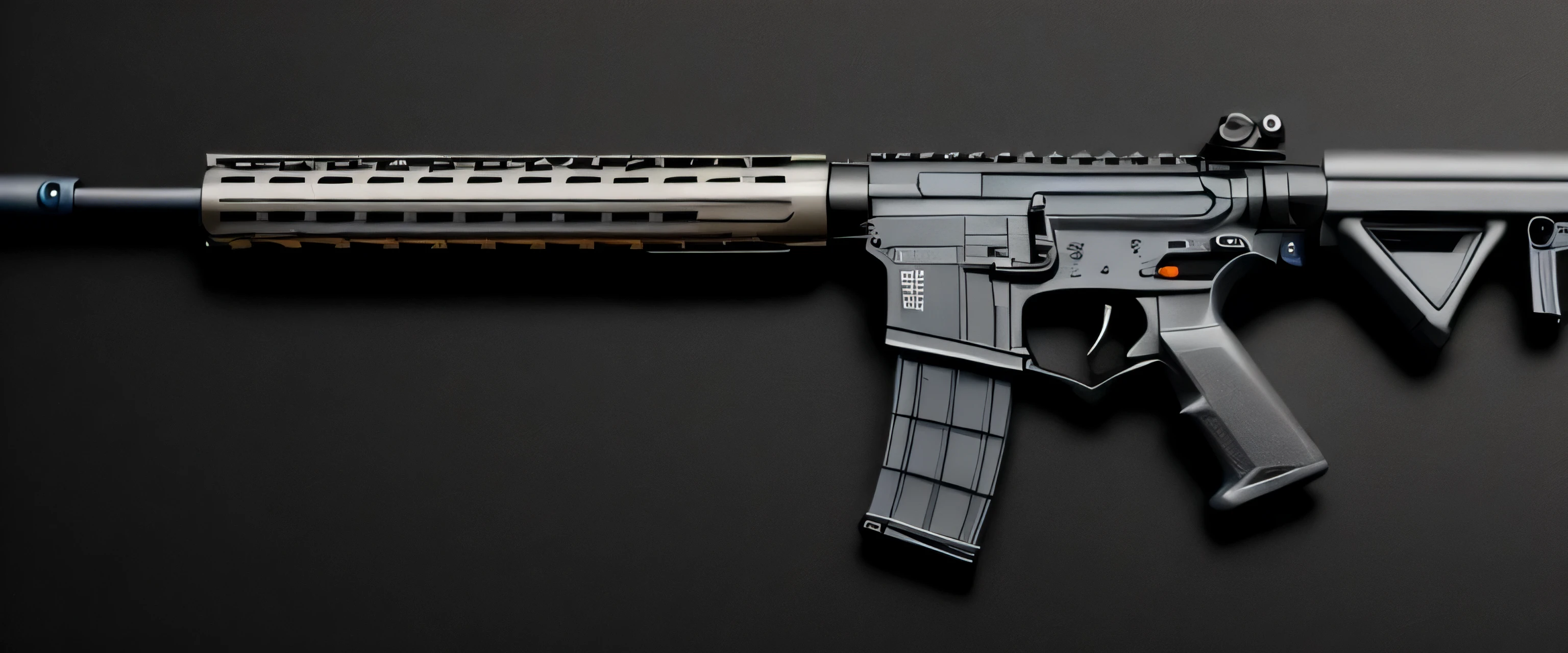 Generate an image of an IWI tavor firearm on a black background