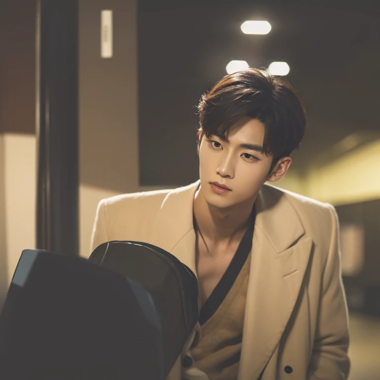 A handsome korean celebrity. Masculine