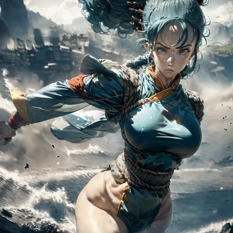 Picture Prompt: Bulma, Ronin Samurai, Big Tits
(Anime-inspired, energy ball, sci-fi vehicle, dragon balls, Bulma, Ronin Samurai, curvaceous figure, big tits, battle-ready, Japanese culture, sword in hand, armored, traditional samurai attire, dynamic lighting, high contrast, full-body shot, gleaming armor, determined expression, eye-catching, battle scene, intense focus, sharp edges, detailed fabric, expressive eyes, realistic pupils, long black hair, wild, flowing, windswept, adventurous spirit)
Bulma, the curvaceous anime heroine,