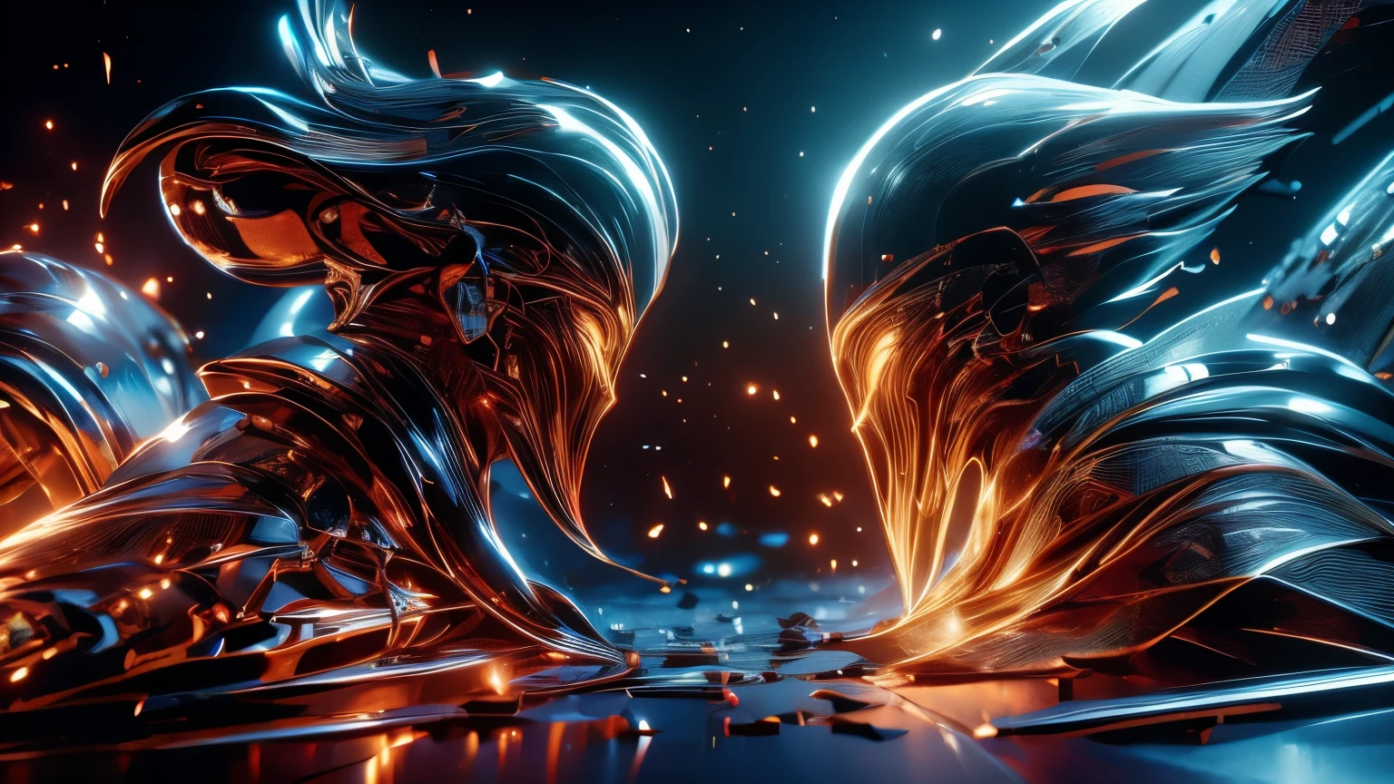 (best quality), (high detail), an epic battle between the forces of light and dark, HDR, 4K, 3D