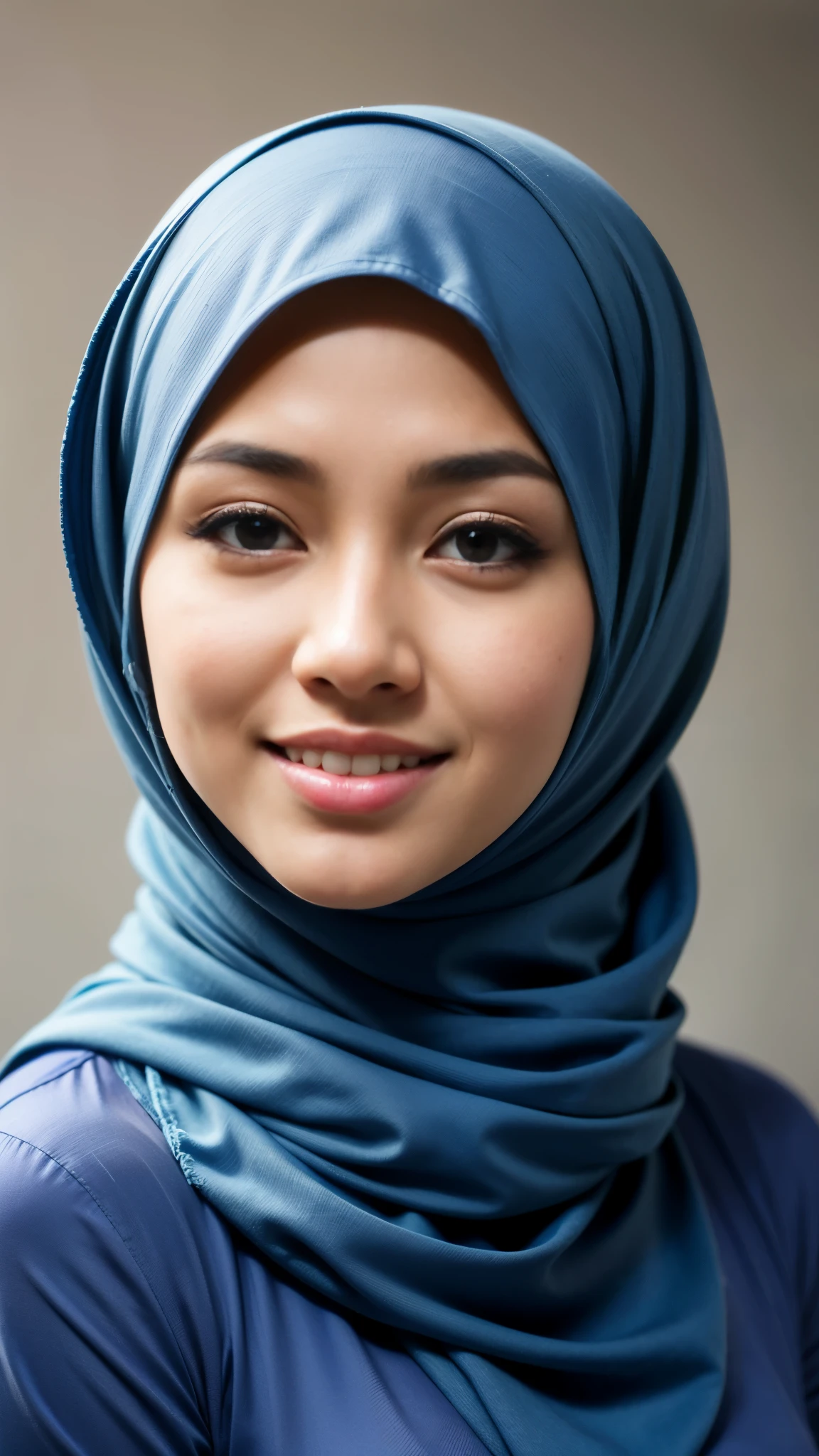 1 malay girl , modern plain hijab,  shy, medium portrait shot , watery  eyes ,lip watery, lip glossy, open mounth, big breast, 1 Malay girl, modern plain hijab, shy, medium portrait, watery eyes, RAW, Best quality, high resolution, masterpiece: 1.3), beautiful Malay woman in hijap:0.8),perfect nose,perfect lips, perfect eyes, detail :1.2), beautifull face, soft smile,Beautiful woman wearing a hijap,  a woman in a blue dress and a blue scarf,  hijab, moles under the eyes, Beutifull girl, lovely smile, lovely woman, with lovely look, with a beautifull smile, cute beautiful,((close up))