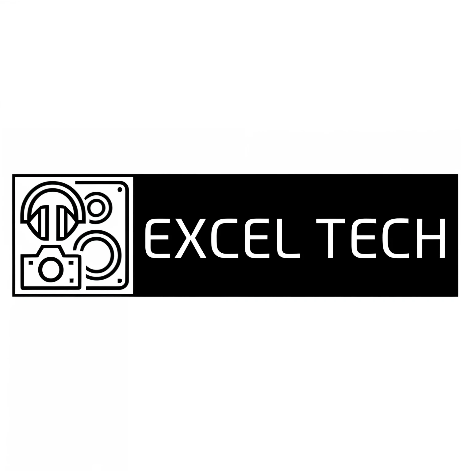 the excel tech logo is shown in black and white, business logo. Change the front into a vary unique front that looks good and professional. Don't need any extra edit.