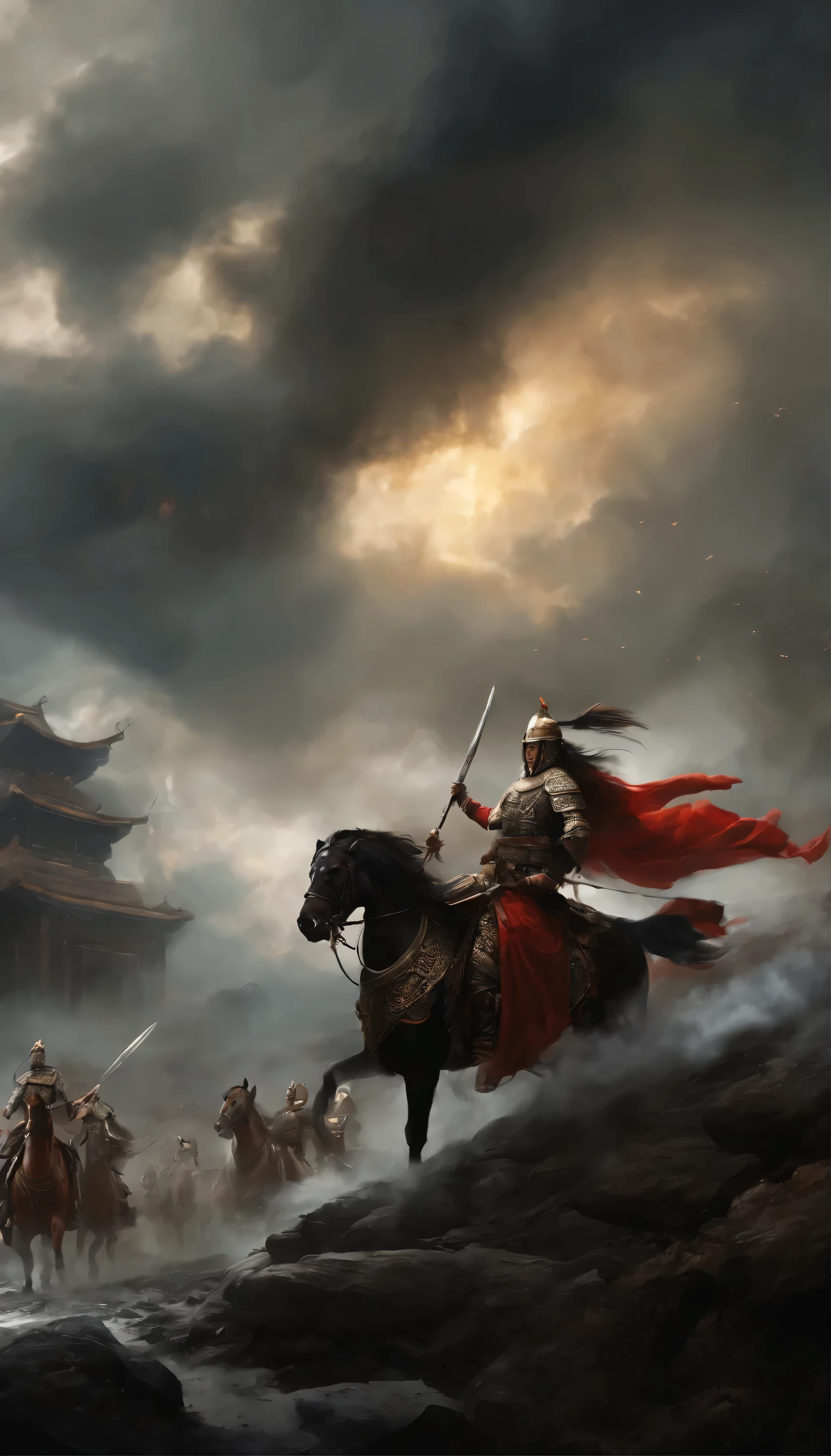 In a post-apocalyptic scenario, An epic battle begins between the two. The atmosphere is dark and ominous.., 天空充满了烟雾and云彩. The main focus of the image is a group of powerful Chinese warriors, The details of these warriors are very exquisite, From complex armor to majestic expressions.
opposite side, The knight gallops forward. Each horseman embodies a different aspect of doom and破坏, Wear armor that reflects their unique characteristics. and, famine, pestilence, Embark on a journey to death with unyielding determination, Their eyes sparkle with an otherworldly light.
The medium used to depict this apocalyptic battle was the magnificent illustrations inspired by Gustave Dole. 细节and复杂性很重要, 捕捉场景的强度and情感. 阴影and动态笔触的使用增加了整体构图的深度and纹理.
Other details further enrich the image, like ruins scattered in the background, Remains of a once bustling city. 断剑and断链增强了战斗的象征意义, Represents the ongoing struggle between justice and justice.
确保最佳质量and真实的描绘, Images must be very detailed and high resolution. bright colors, 以深蓝色and火红色为主的深色调色板. The lighting is dramatic, Light shines through smoky clouds, Cast long shadows on the battlefield.
Comprehensive, This prompt aims to capture the epic nature of the final battle in an apocalyptic setting, Integrating the American elements of Chinese warriors, Puzzled, and破坏.