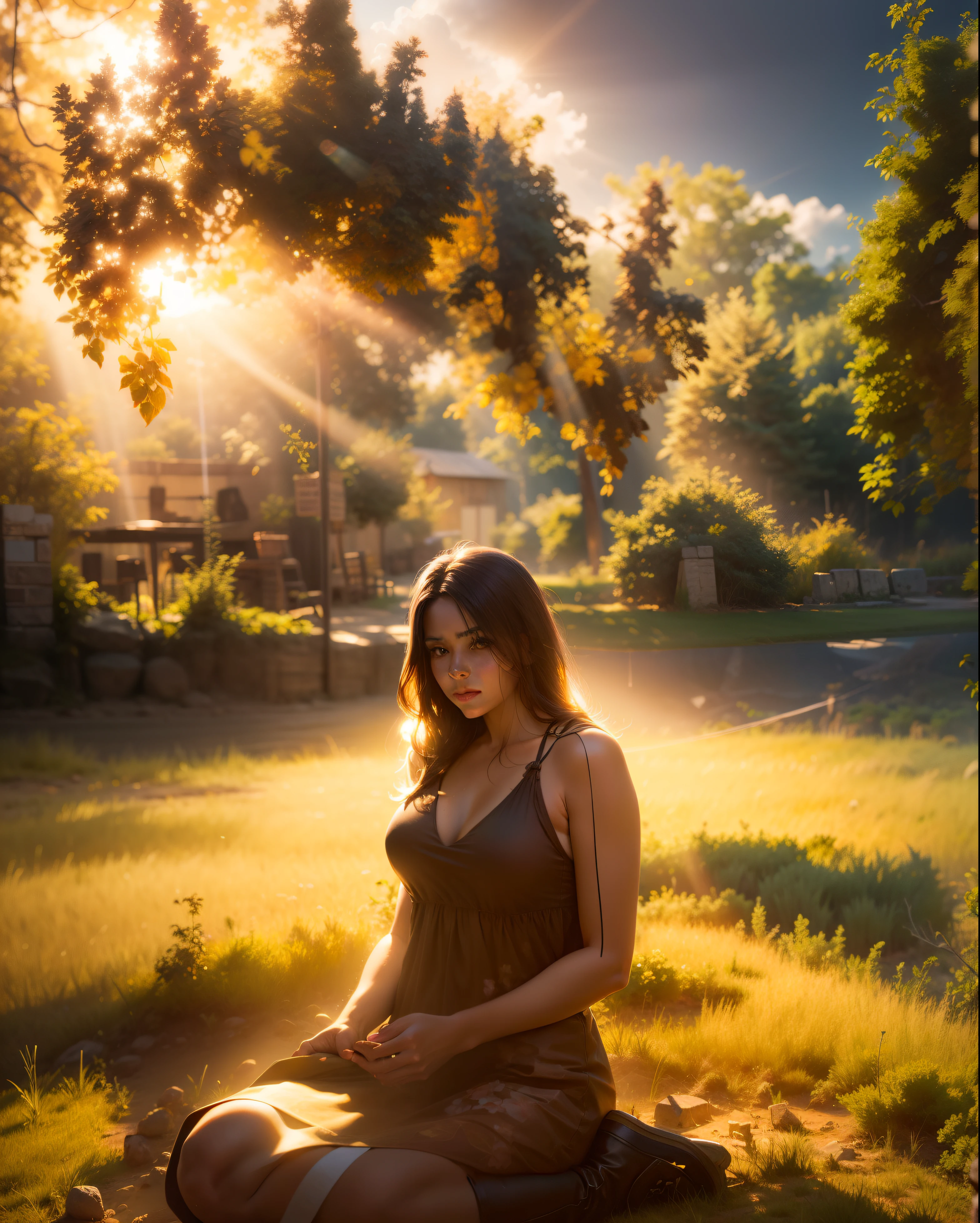 Realistic face pic and natural background lighly photoshoot