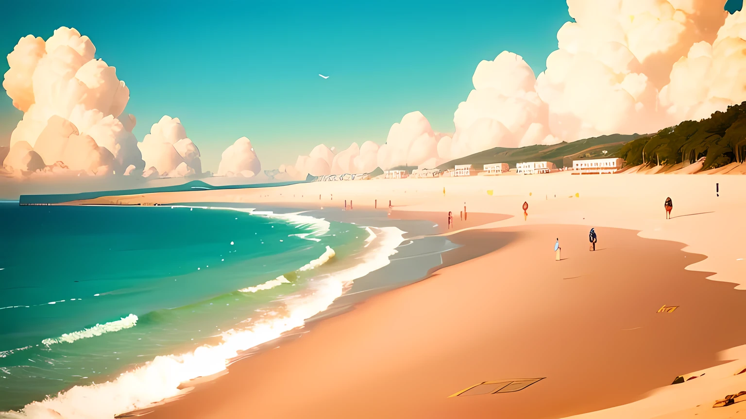 a bright sunny beach